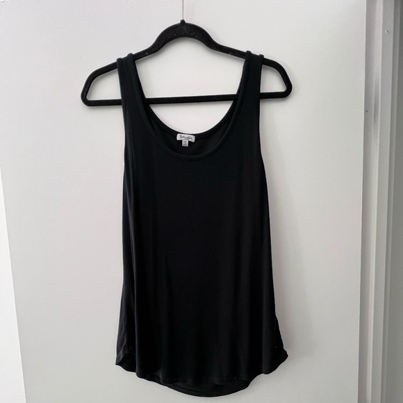 Splendid Classic Ribbed Tank Top - Black - Picture 1 of 2